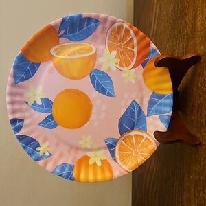 Oranges Print Melamine Plate. Approx 8".
